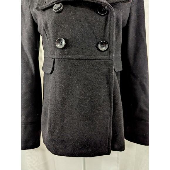 OLD NAVY! LUXE BLACK FINE WOOL BLEND BABYDOLL STYLE PEACOAT, COAT, JACKET! SZ S - Picture 5 of 11